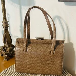 Vintage Lennox Taupe Handbag with Top Handle